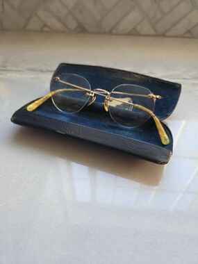 Vtg American Optical Kids 1/10 12K GF Rimless Kids Eyeglasses AO Mid-Century ⬇️